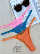 kit 5 calcinhas renda e micrifibra