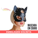 Máscara Sensual Formato de Gato em Couro