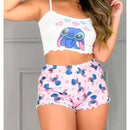 Baby Doll Feminino Verão Stitch – Pijama Curto Roupa de Dormir